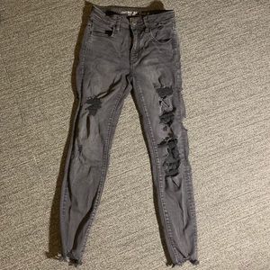 American Eagle Super Stretch black ripped jeans